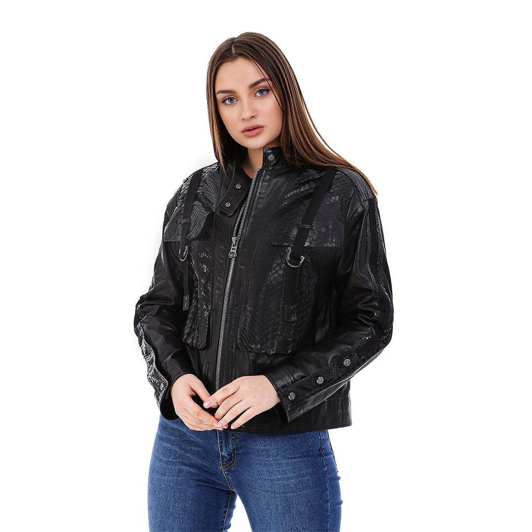 The Farragut Black Leather Women Jacket