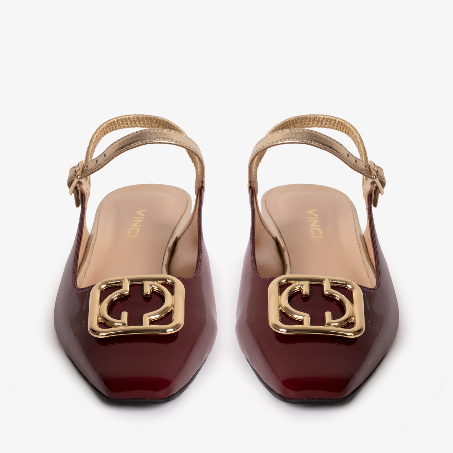 The Rosalinda Burgundy Patent Leather Women Flat Slingback Shoe