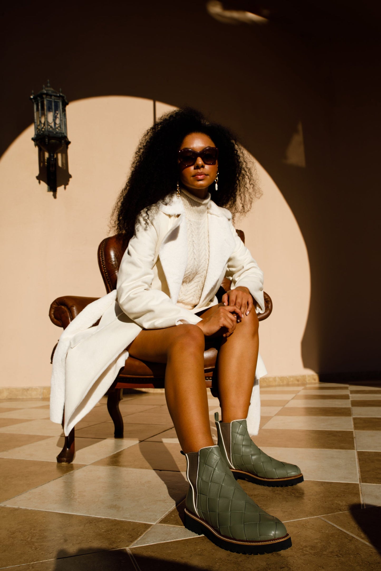 The Luisina Green Handwoven Leather Ankle Boot Final Sale!