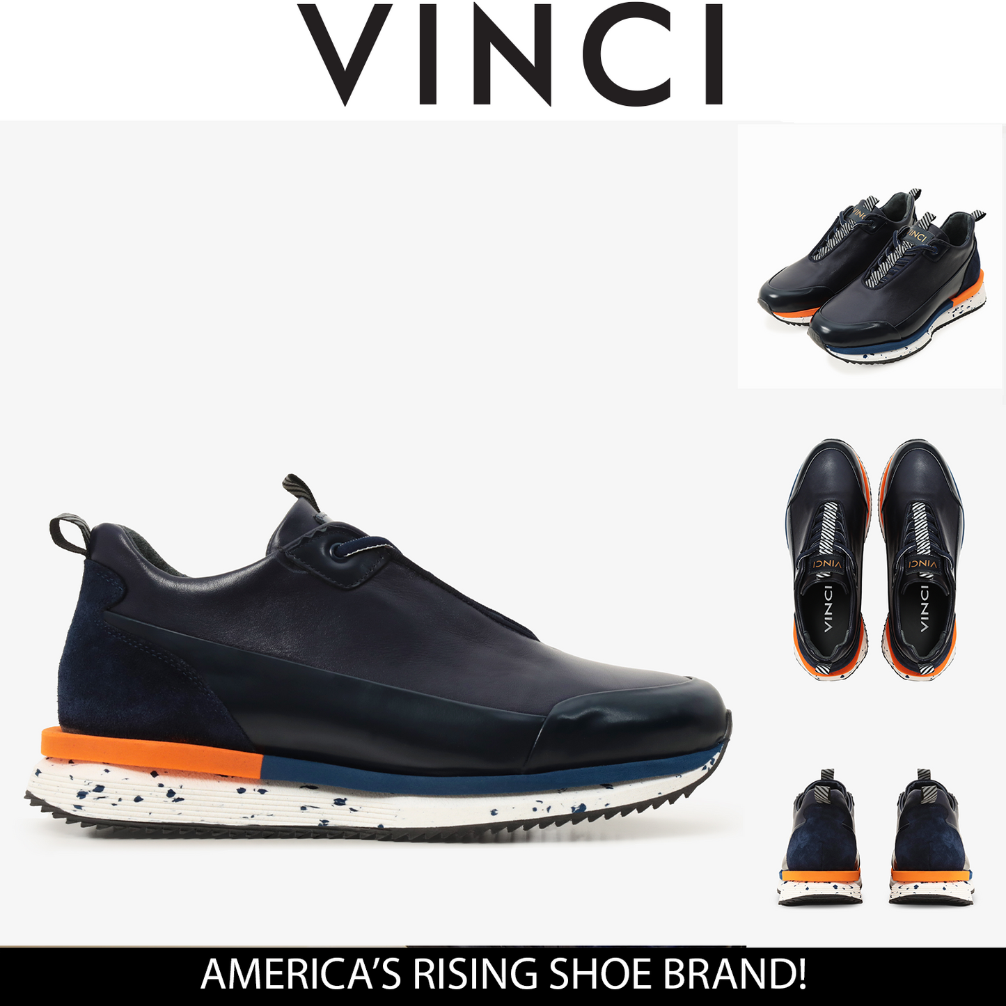 The Milford Navy Blue Leather Men Sneaker