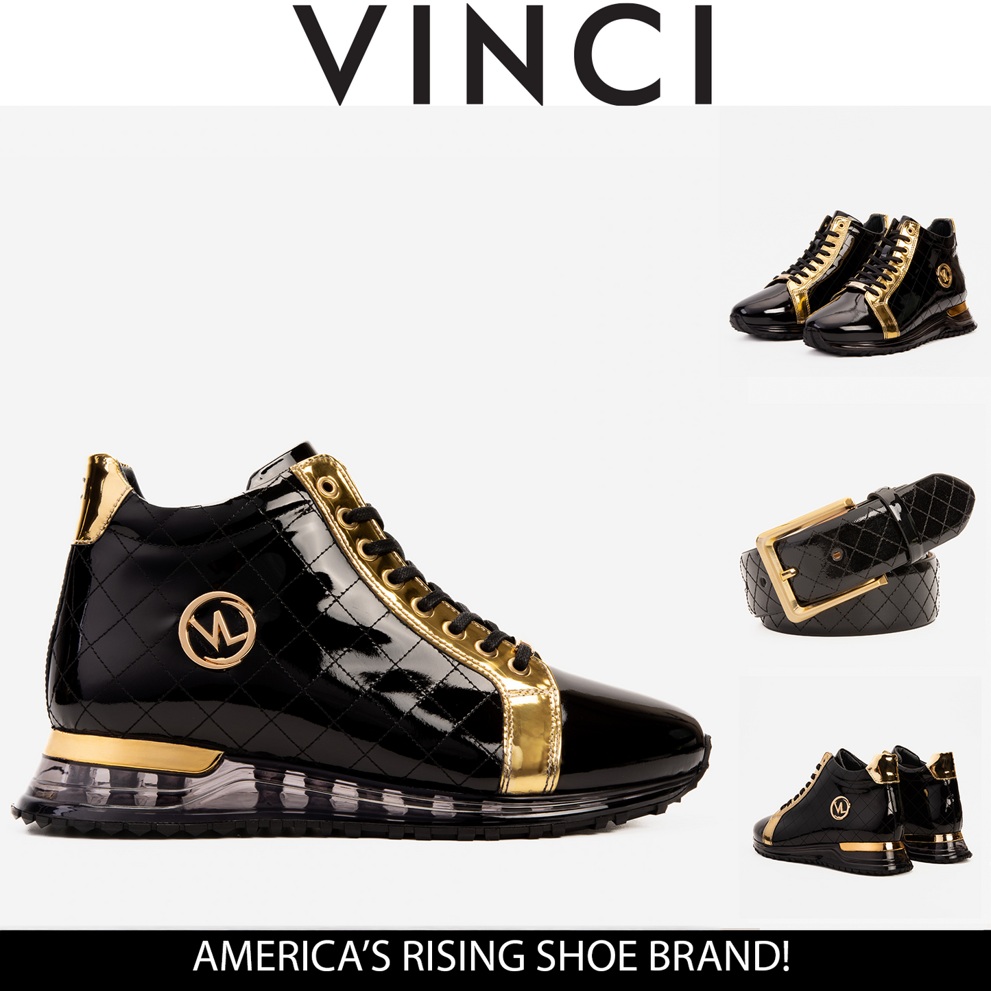 The Prestige Black & Gold Limited Edition High-Top Men Sneaker