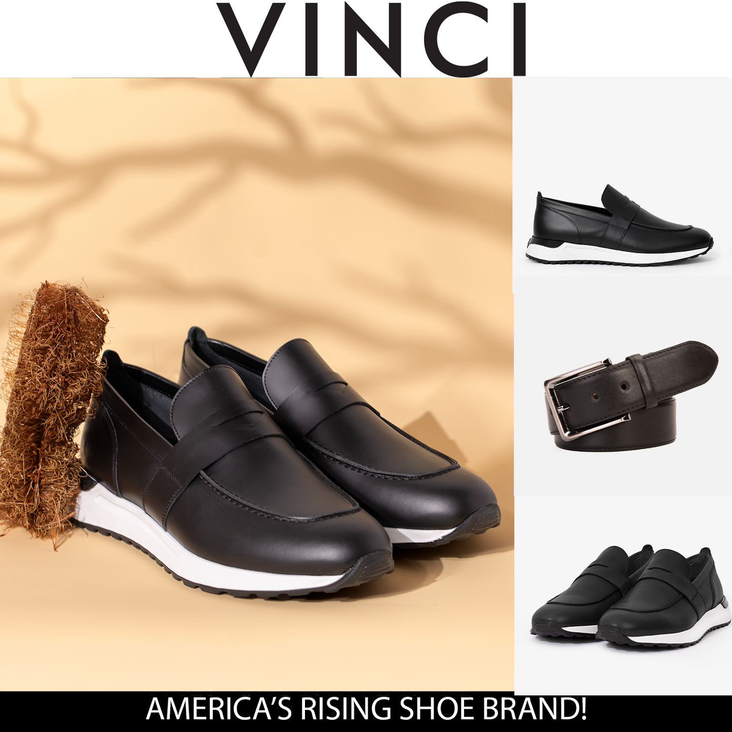 The Lara Black Leather Men Sneaker