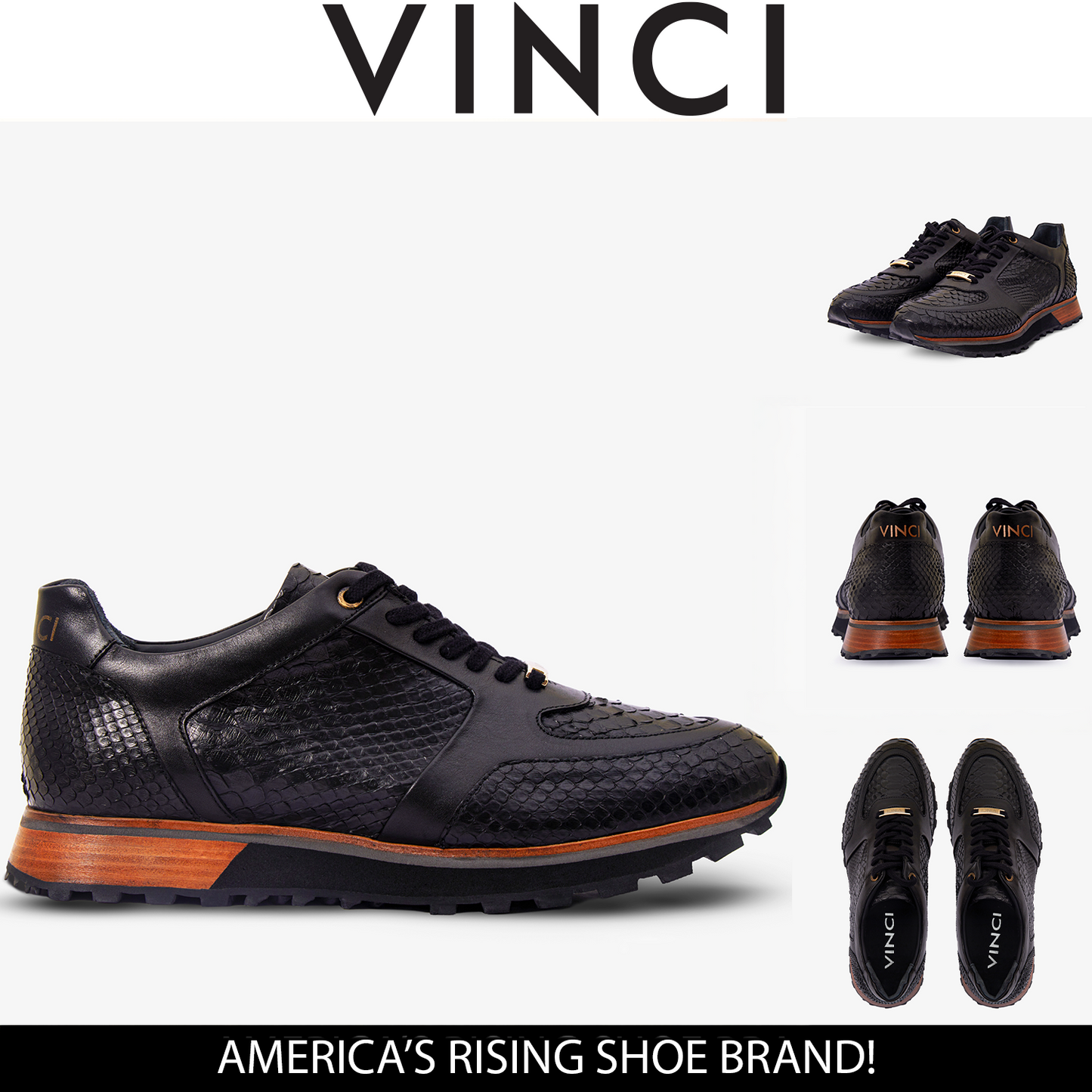 The Boss Pyth Snk Skin Black Men Sneaker