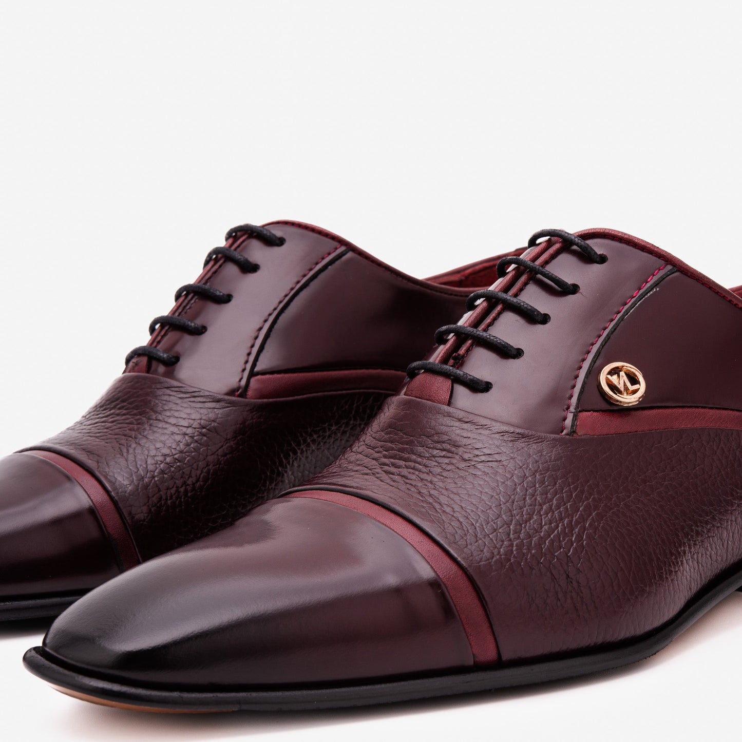 The Rockwell Handmade Burgundy Leather Cap Toe Oxford Men Shoe