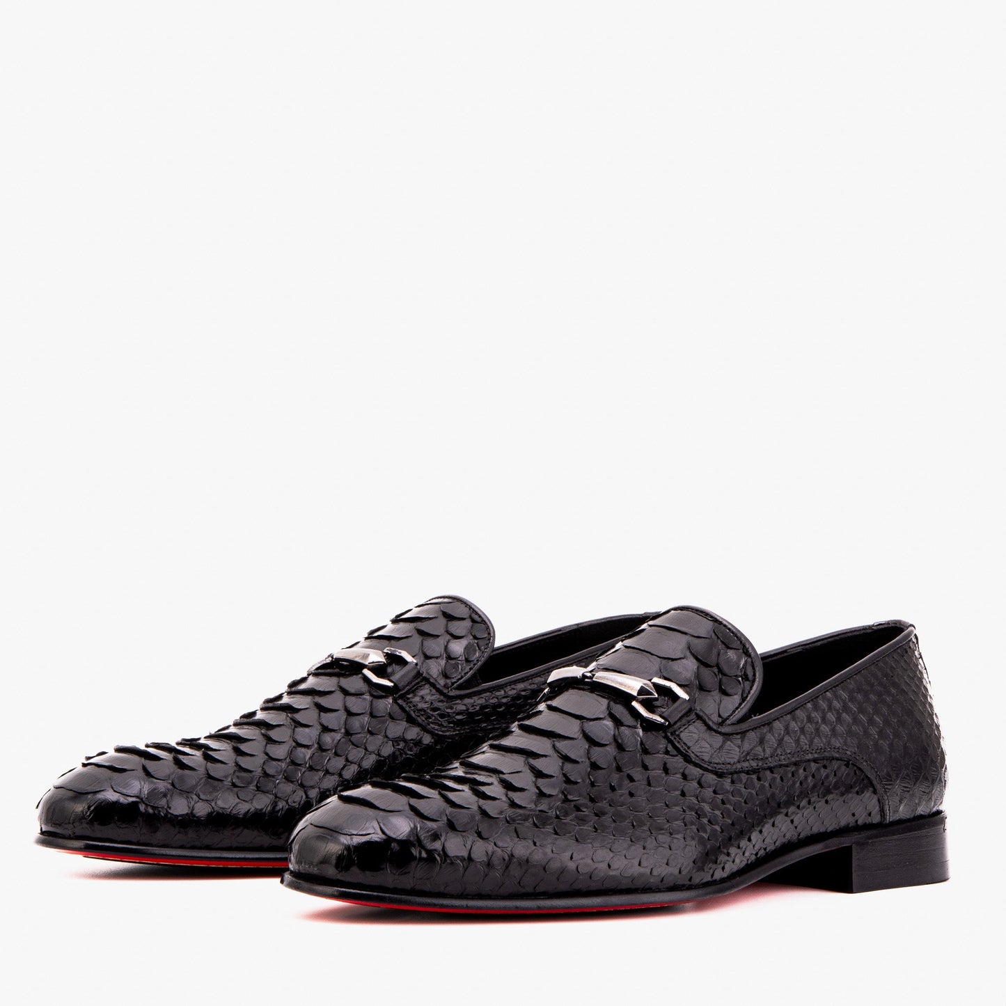 The Viper Black Python Skin Leather Bit Loafer Men Shoe