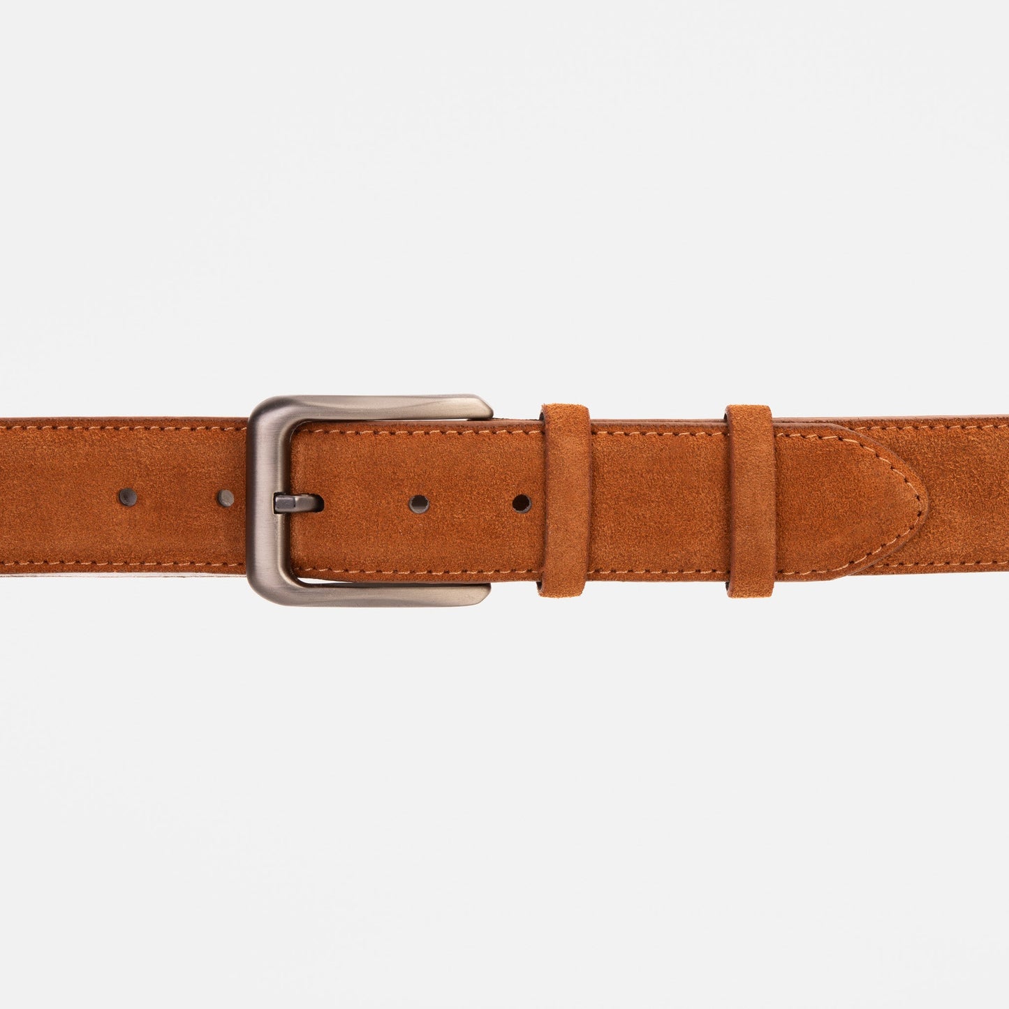 The Bari Tan Suede Leather Belt
