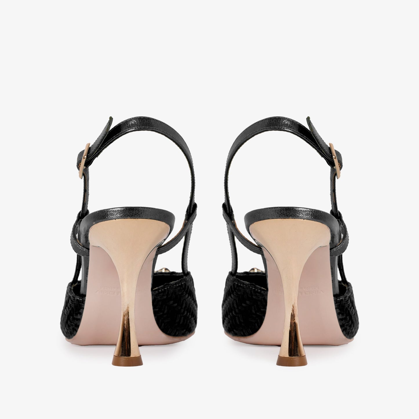The Luna Black Leather Slingback Women Sandal