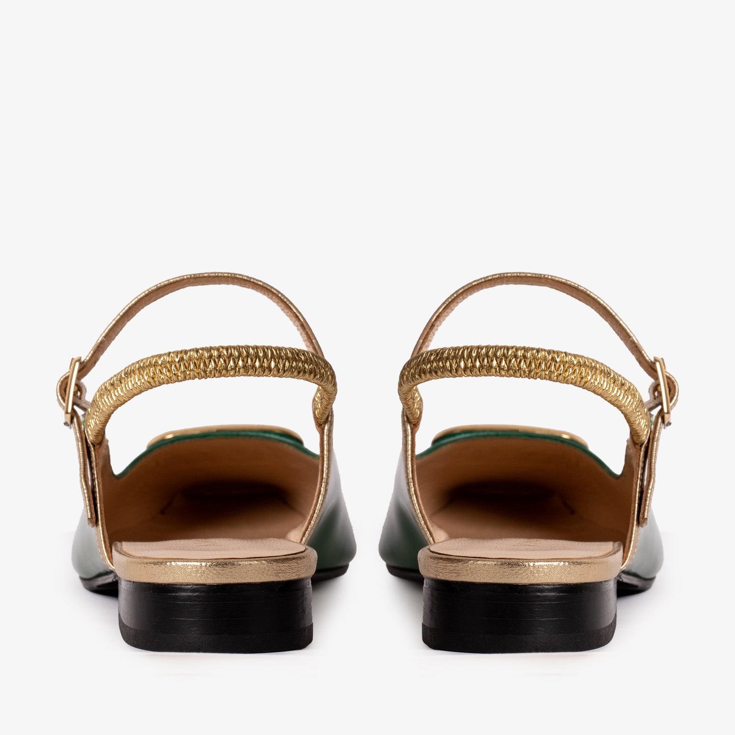 The Rosalinda Green Patent Leather Women Flat Slingback Shoe