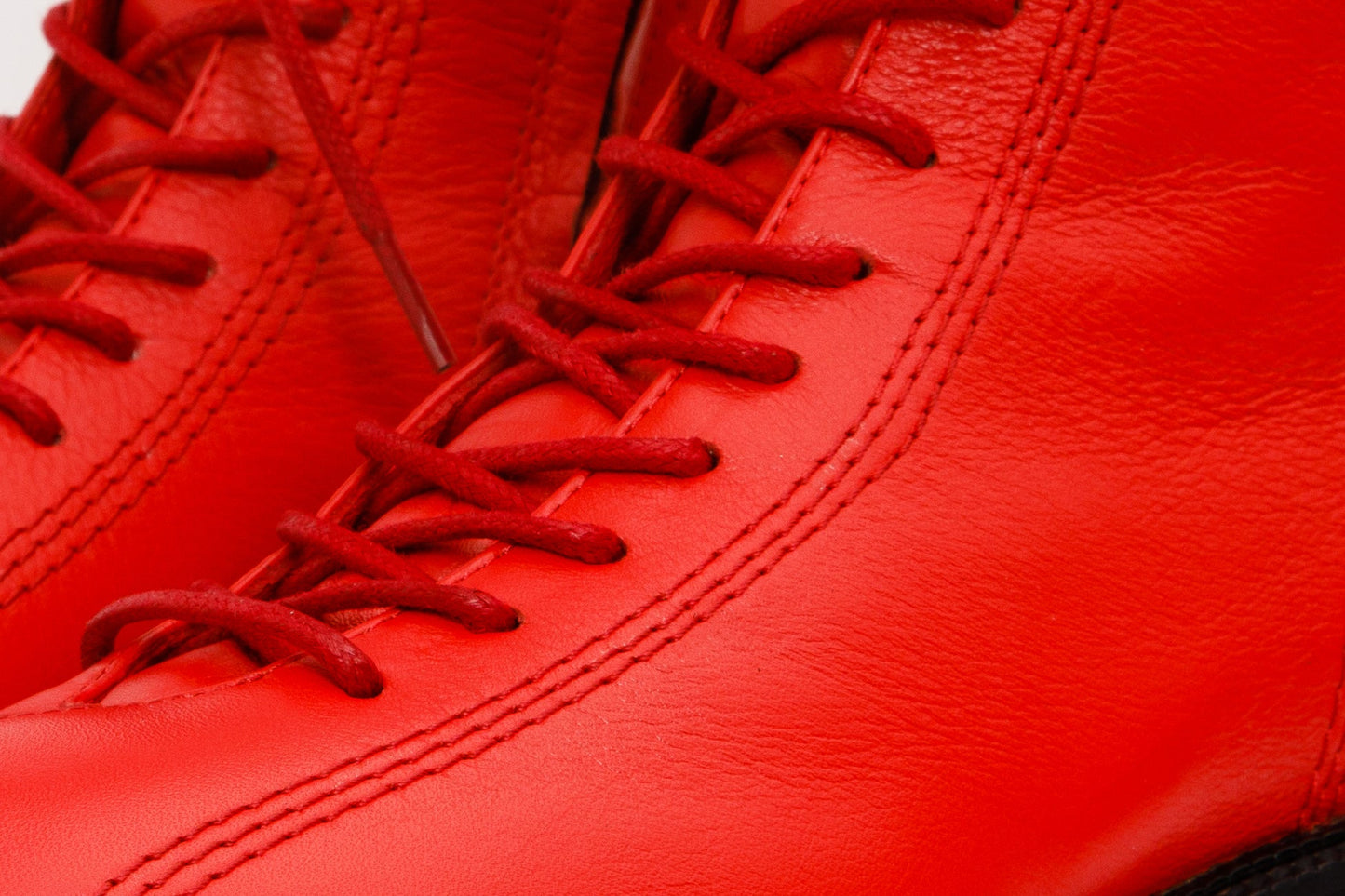 The Moreno Red Leather Lace-Up Mid Calf Women Boot Final Sale!