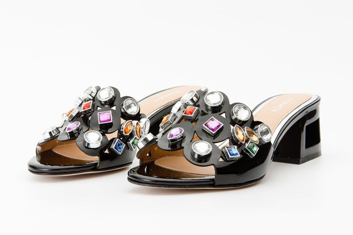 The Capadica Black Leather Block Heel Women Sandal Final Sale!