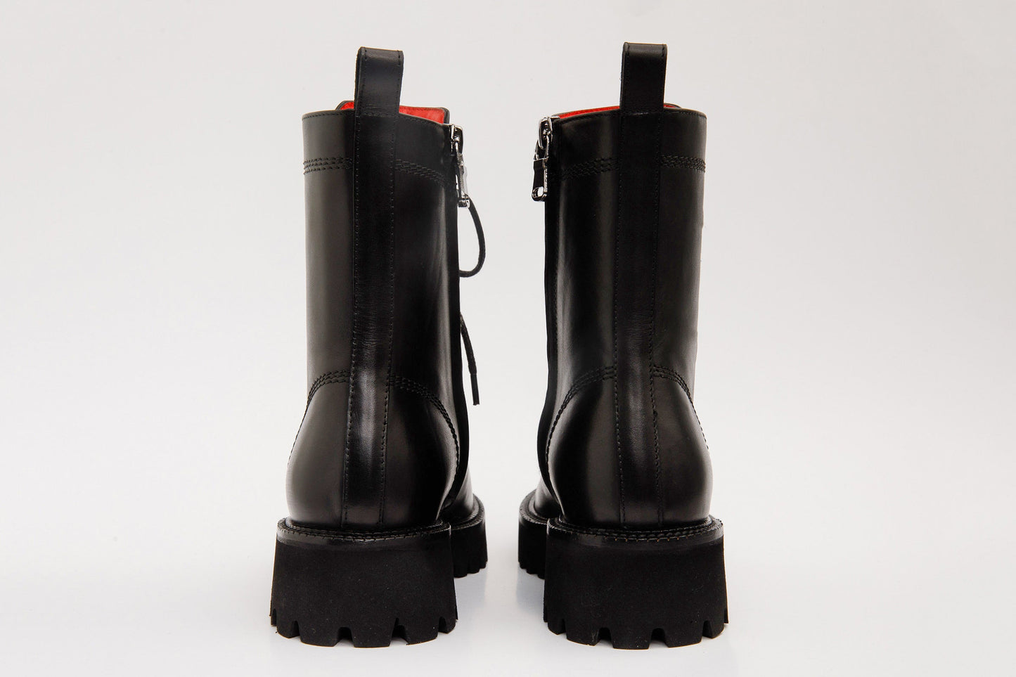 The Moreno Black Leather Lace-Up Mid Calf Women Boot Final Sale!