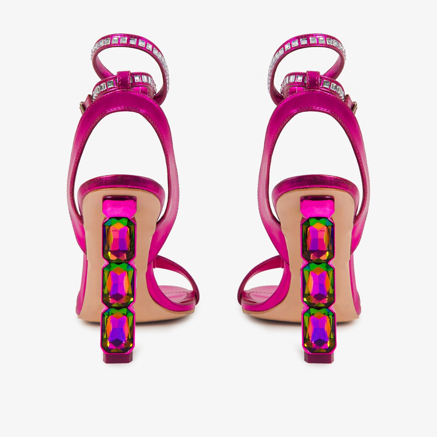 The Torola Fuchsia Stony Heel Leather Women Sandal Final Sale!