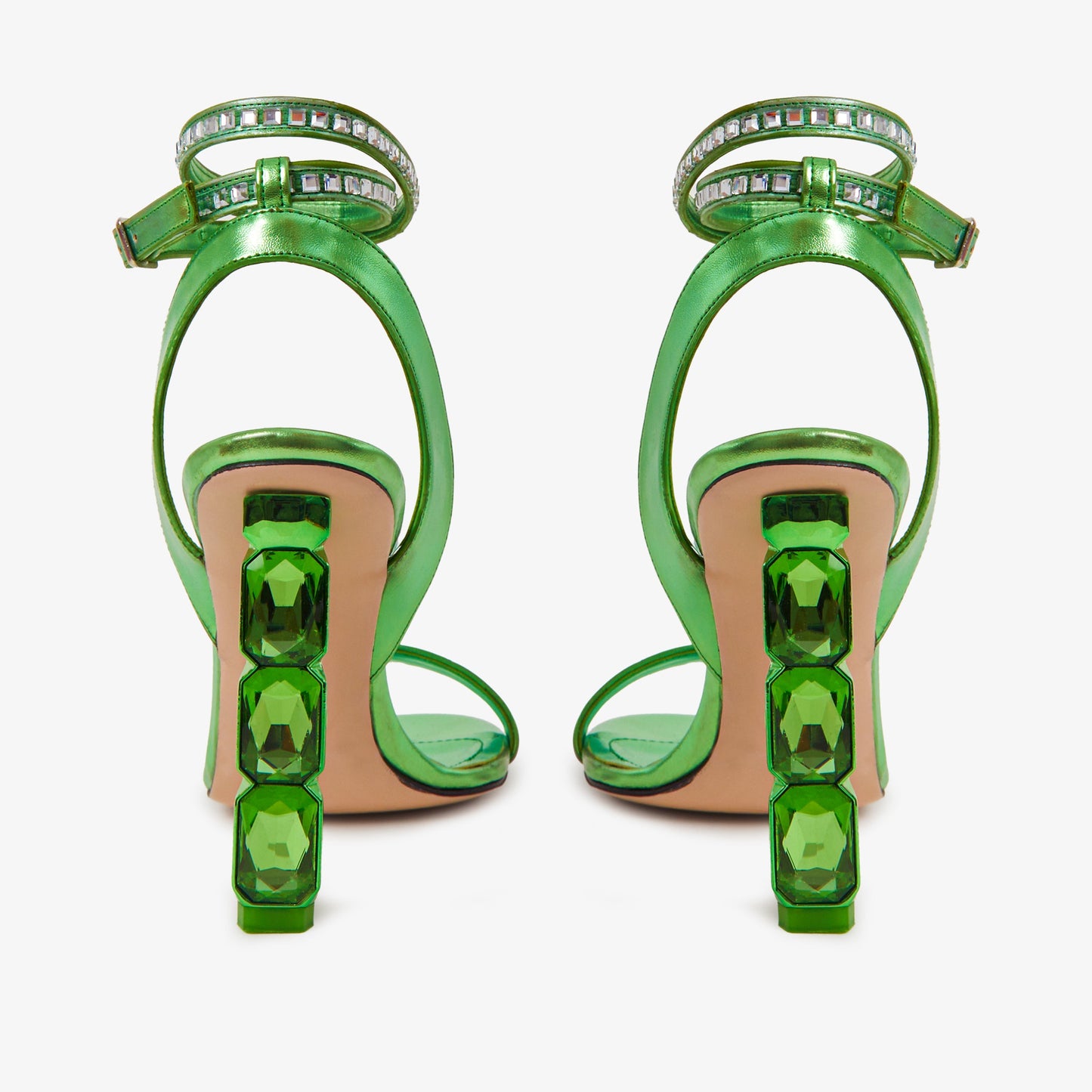 The Torola Green Stony Heel Leather Women Sandal Final Sale!