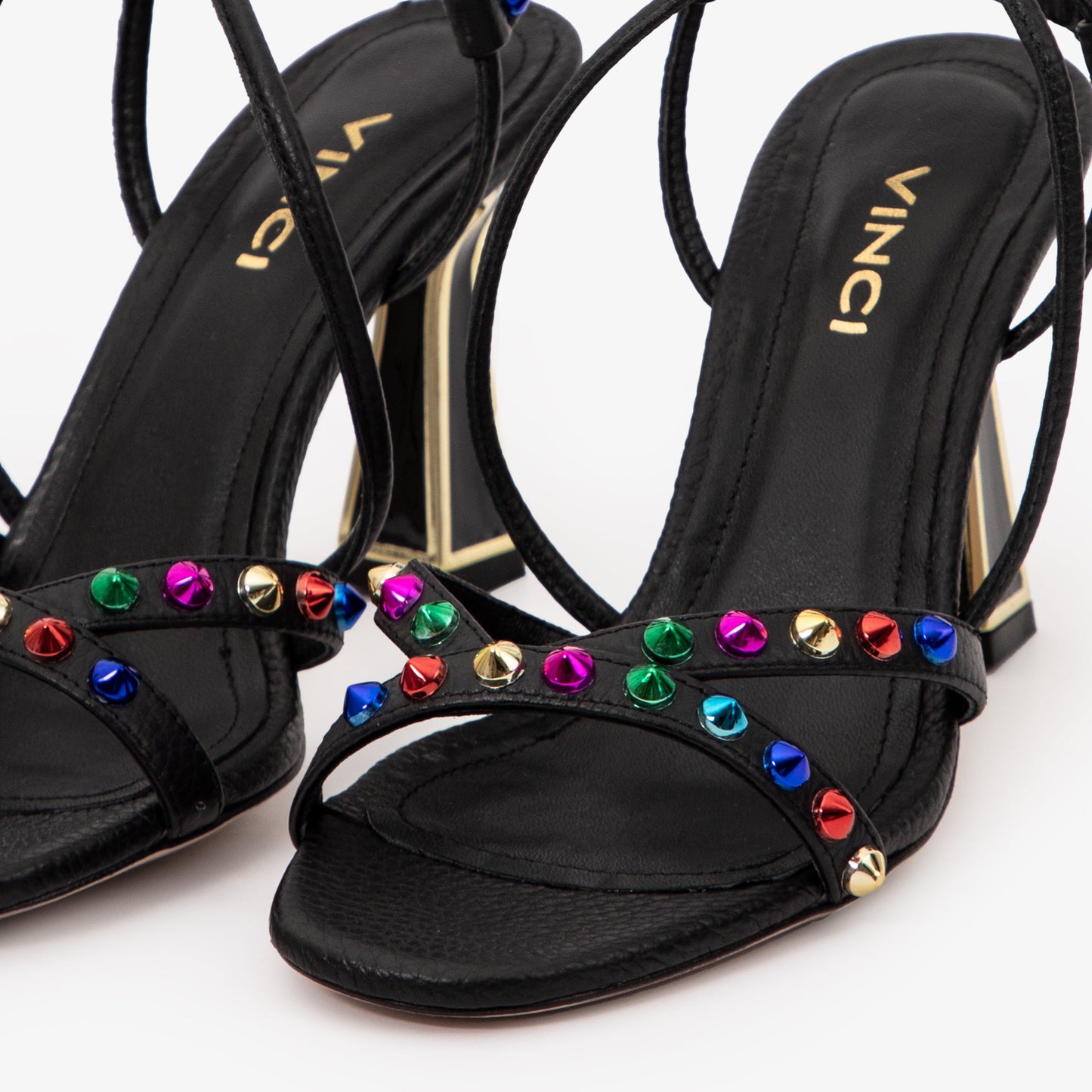 The Aurora Black Leather Strappy Women Sandal