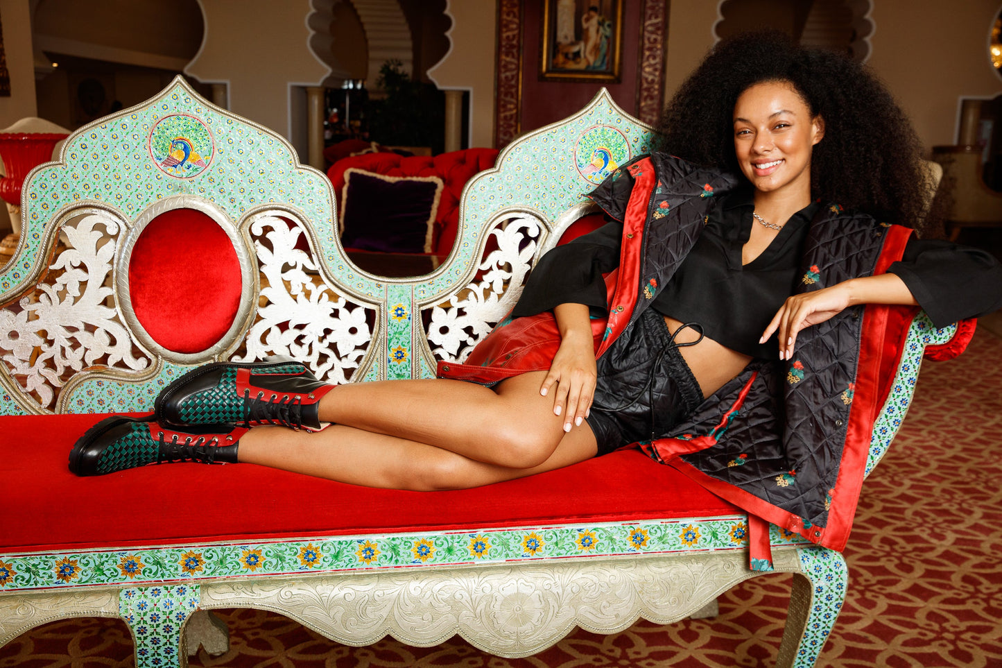 The Black River Black Handwoven Leather Ankle Women Boot Final Sale!