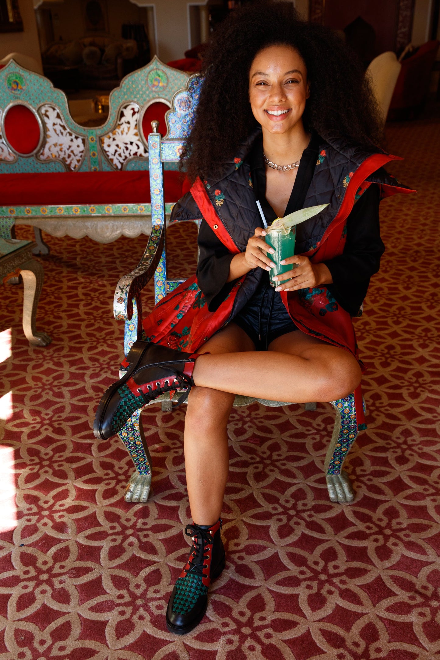 The Black River Black Handwoven Leather Ankle Women Boot Final Sale!