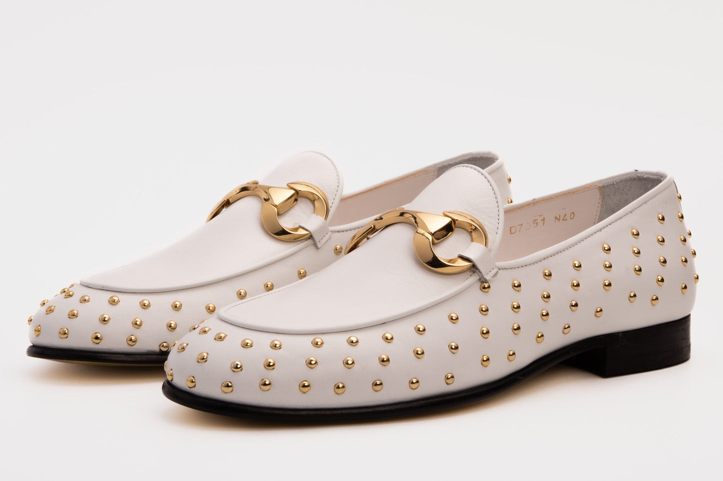 The Jupiter  Shoe White Spike Leather  Bit Dress Loafer Limited Edition Men Shoe