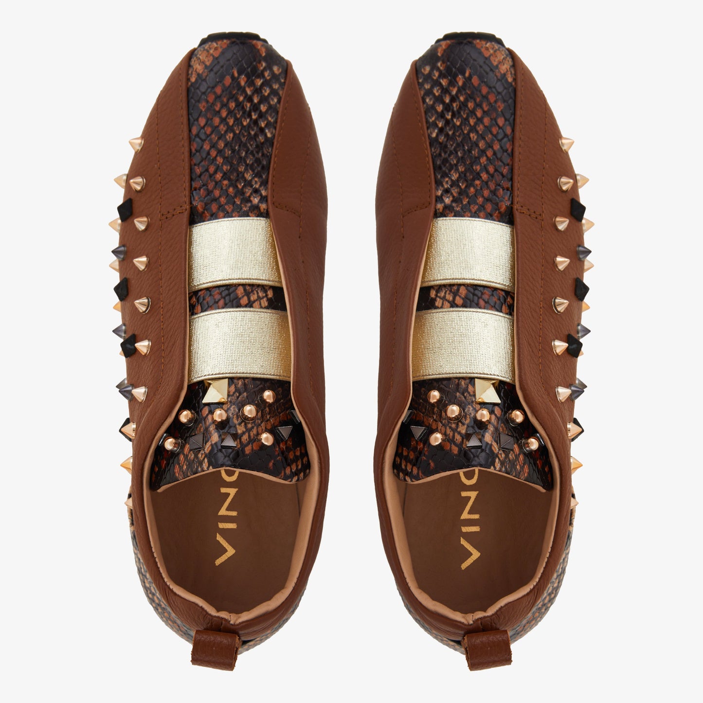 The Infanta Tan  Spike Leather Women Sneaker Limited Edition