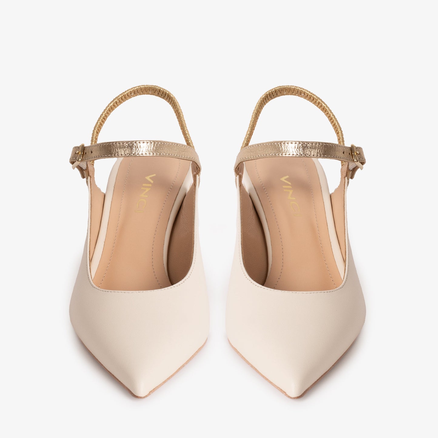 The Pompei Cream Leather Slingback Women Sandal