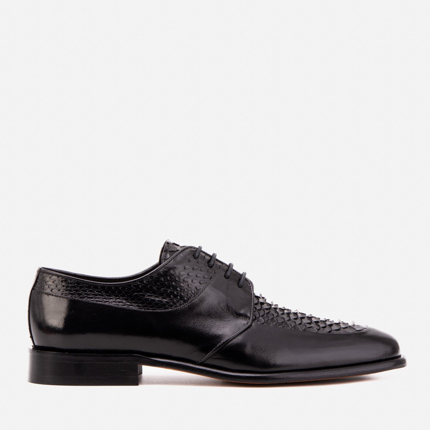 The Arven Black Python Leather Men Shoe