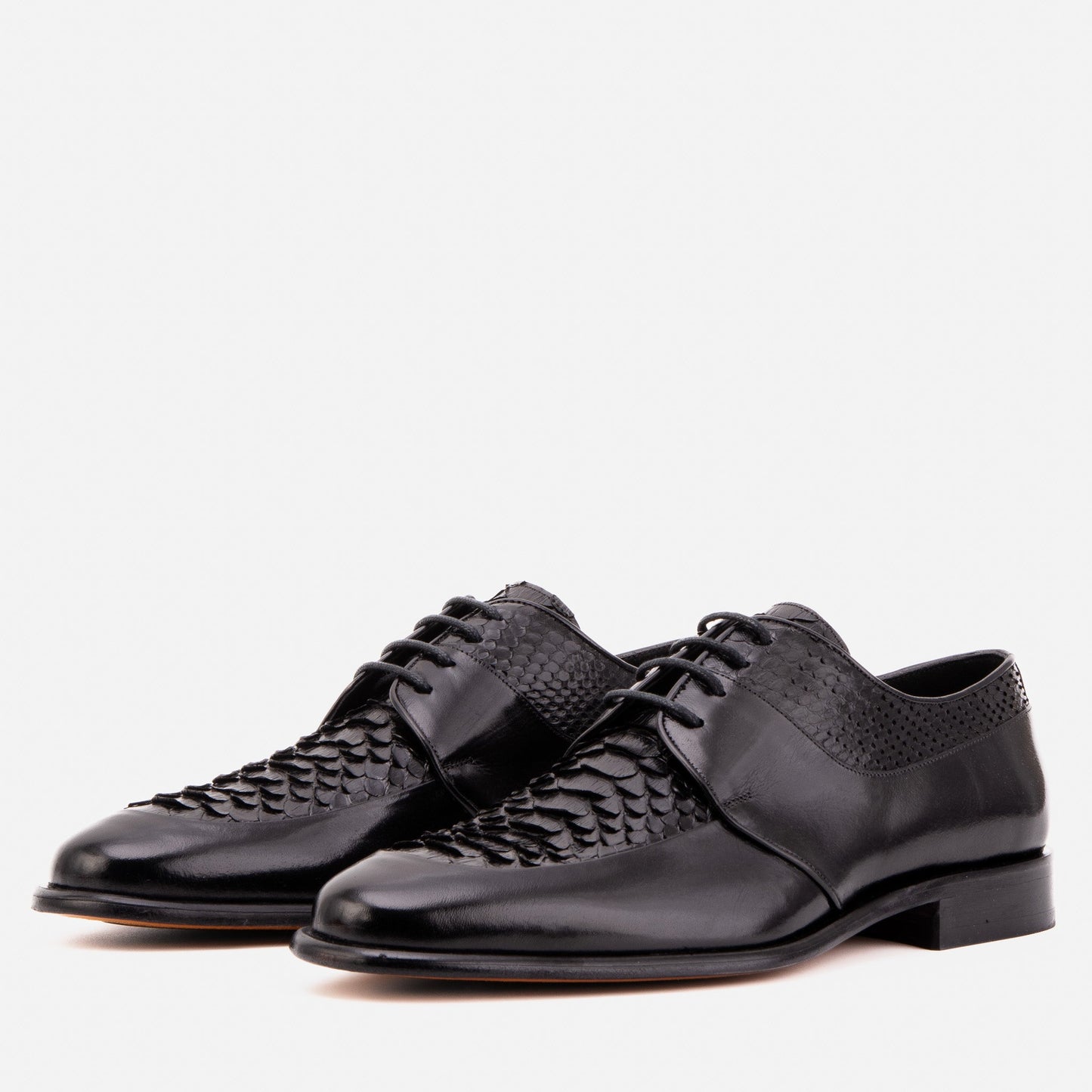 The Arven Black Python Leather Men Shoe