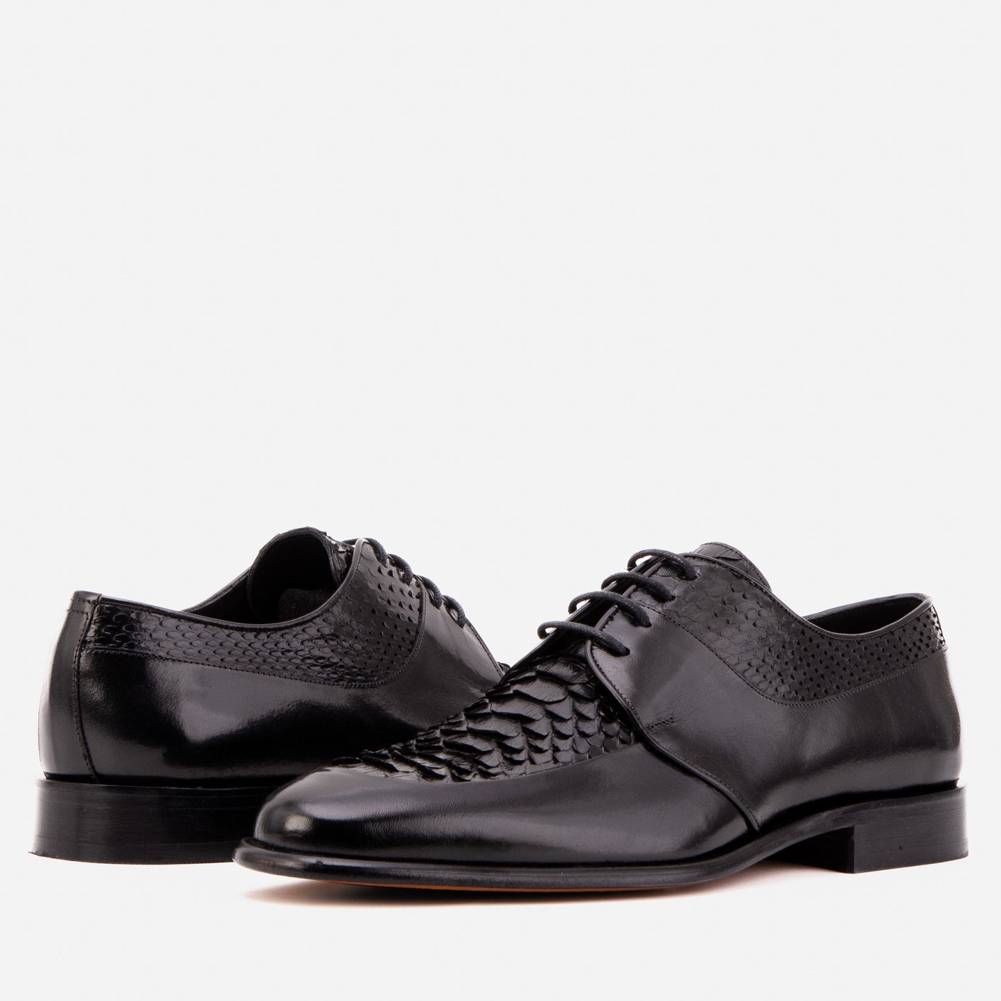 The Arven Black Python Leather Men Shoe