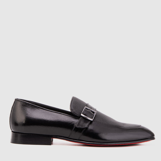 The Marquez Black Baby Buffalo & Deer Leather Loafer Men Shoe