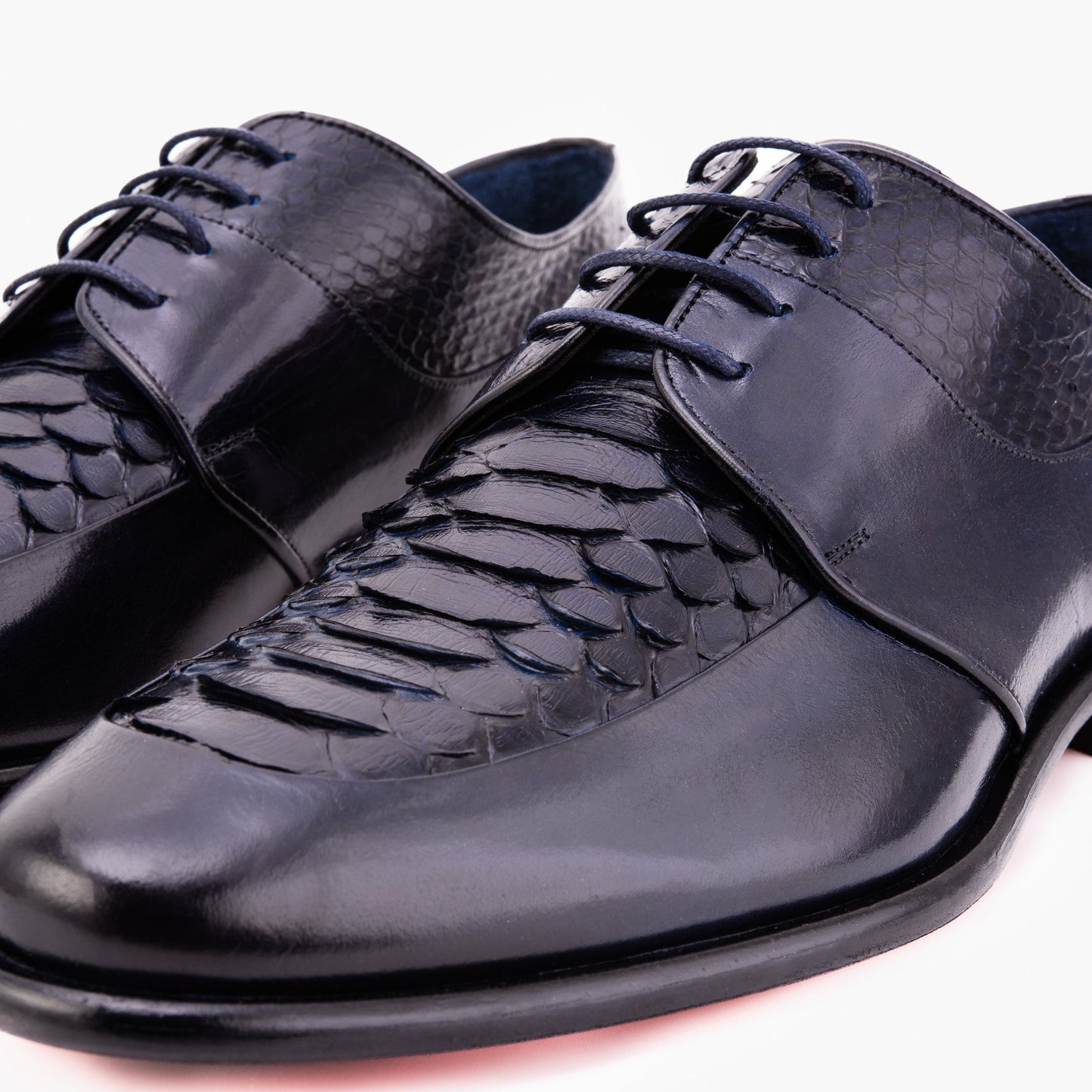 The Arven Navy Python Leather Men Shoe