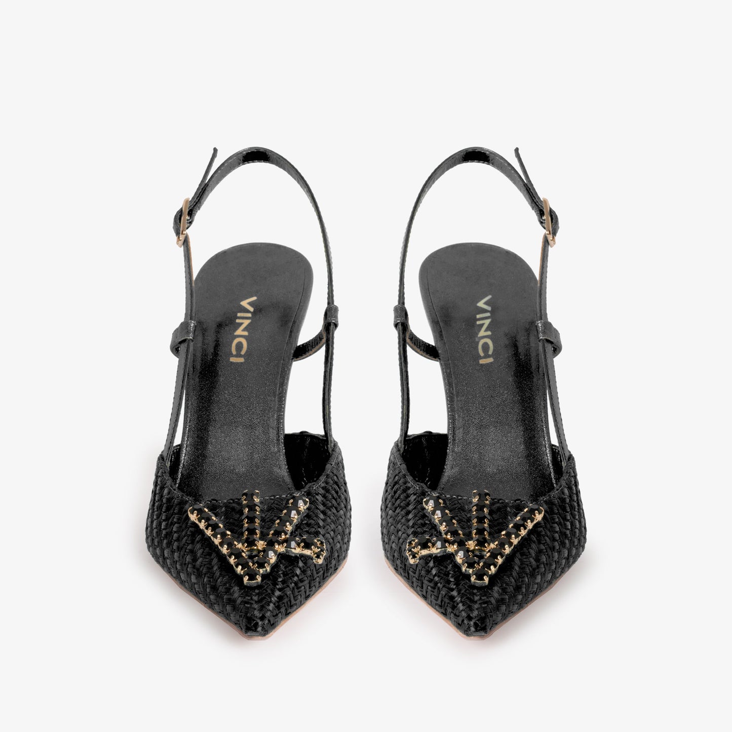 The Luna Black Leather Slingback Women Sandal