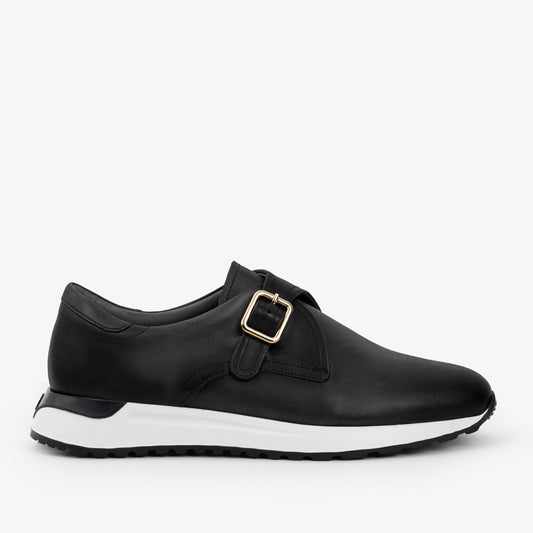 The Luxe Black Buffalo Leather Women Sneaker