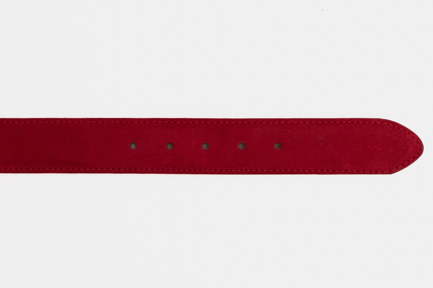 The Bari Red Suede Leather Belt