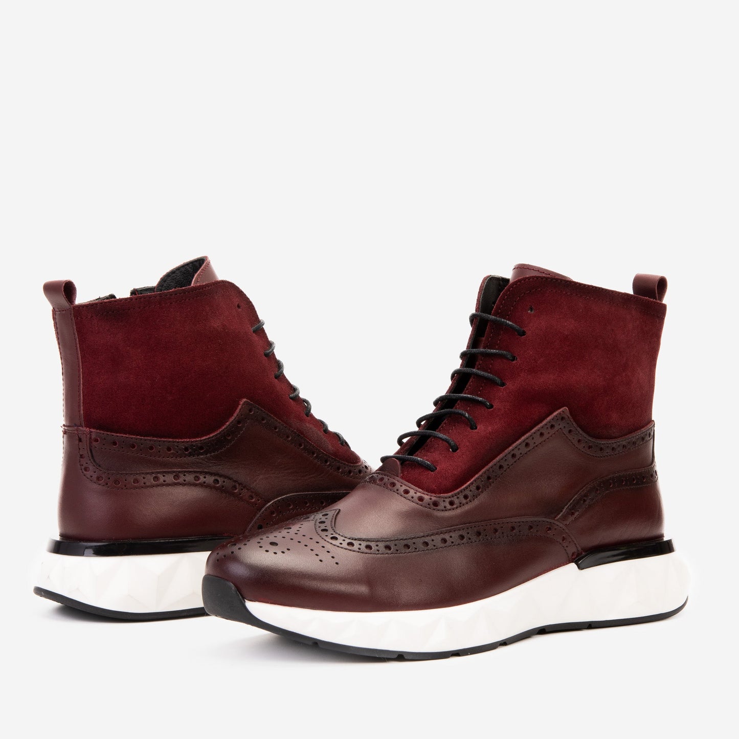 The Regent Burgundy Leather Wingtip
 Brogue Men Casual Boot