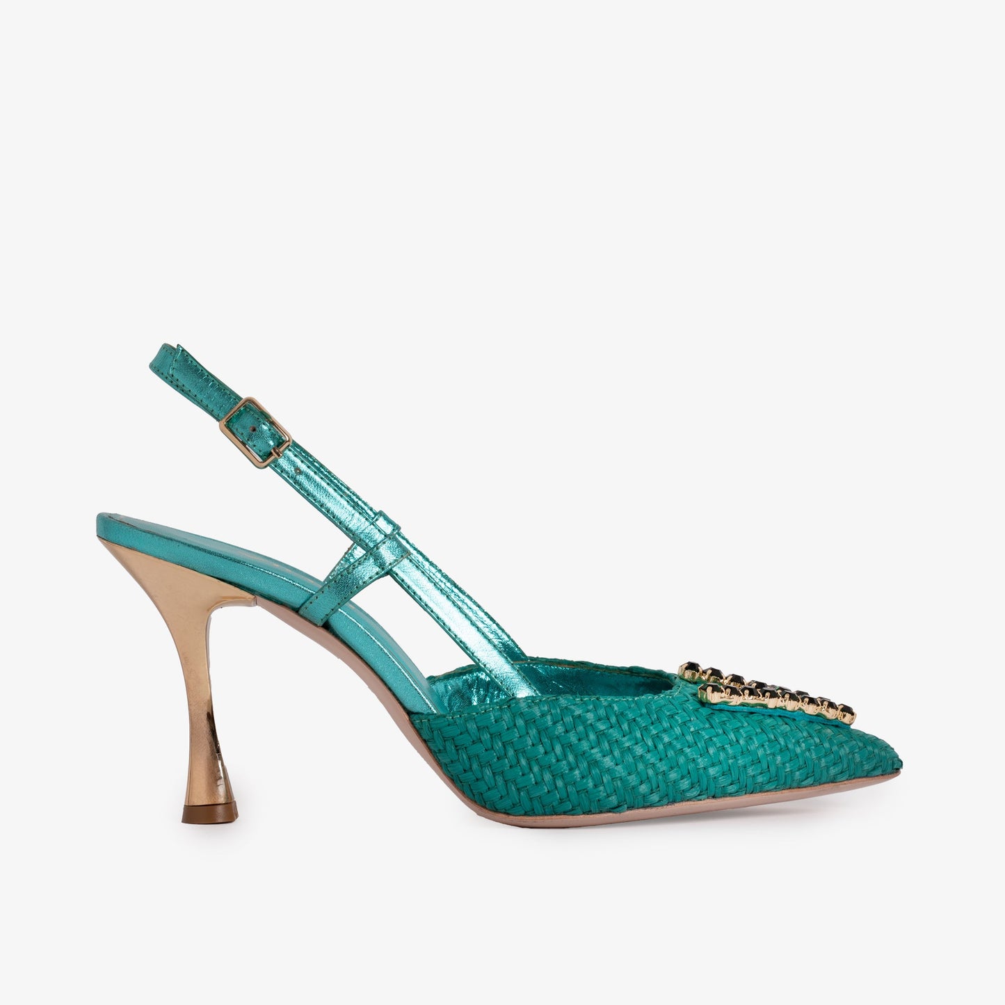 The Luna Turquoise Leather Slingback Women Sandal
