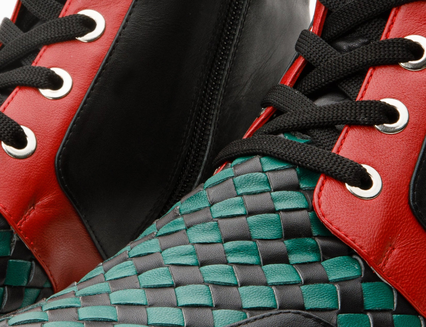 The Black River Black Handwoven Leather Ankle Women Boot Final Sale!