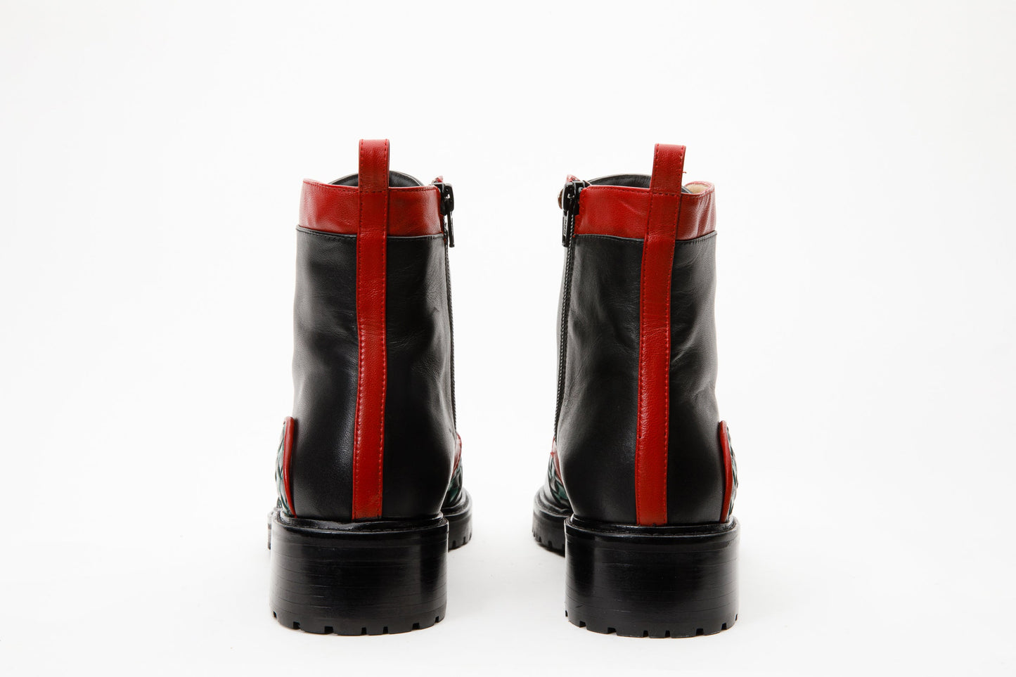 The Black River Black Handwoven Leather Ankle Women Boot Final Sale!