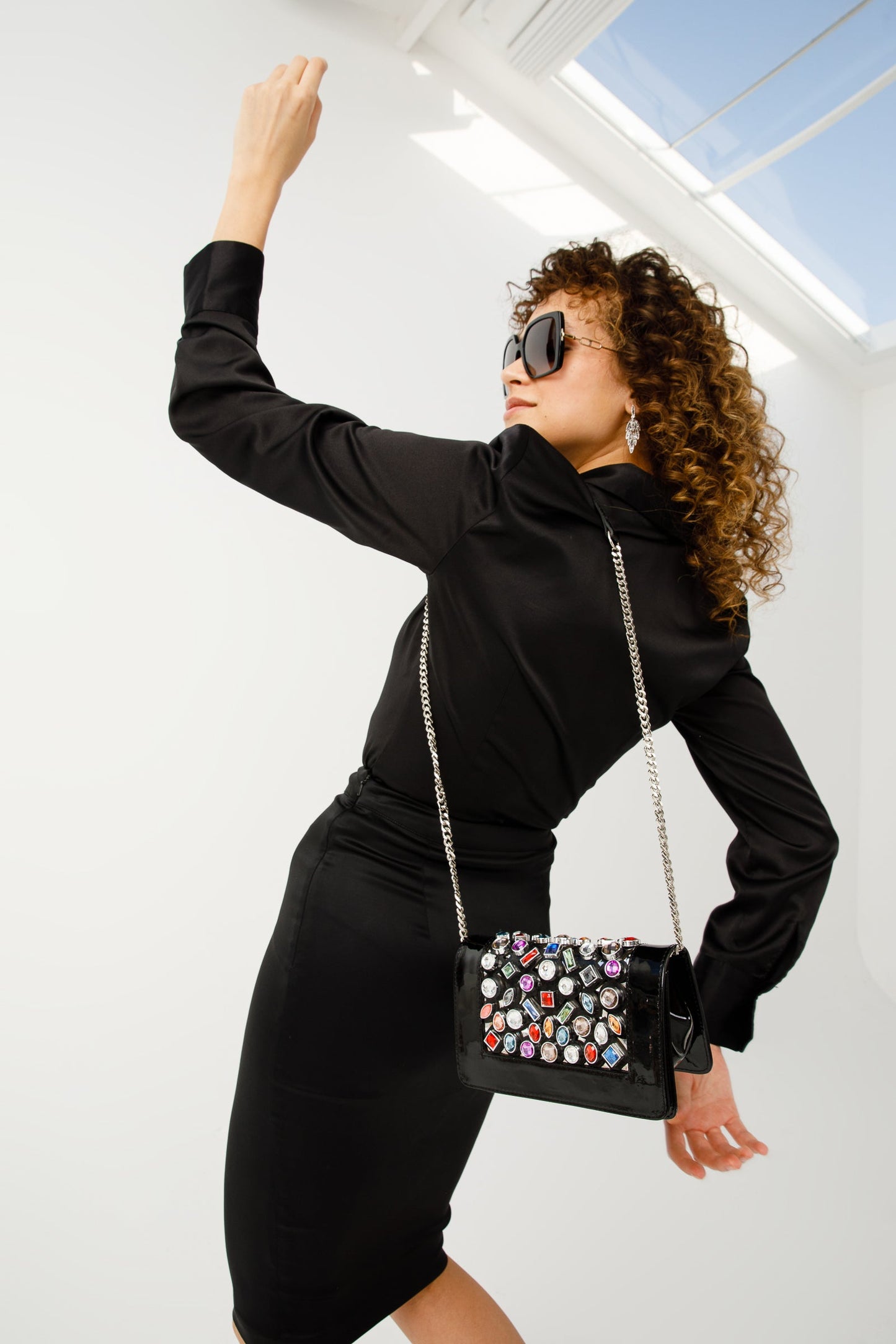 The Capadica Black Leather Block Heel Women Sandal Final Sale!