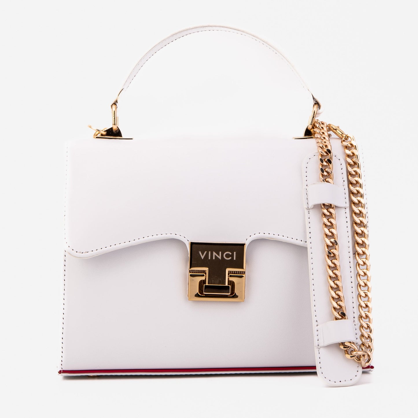 The Ege White Leather Handbag