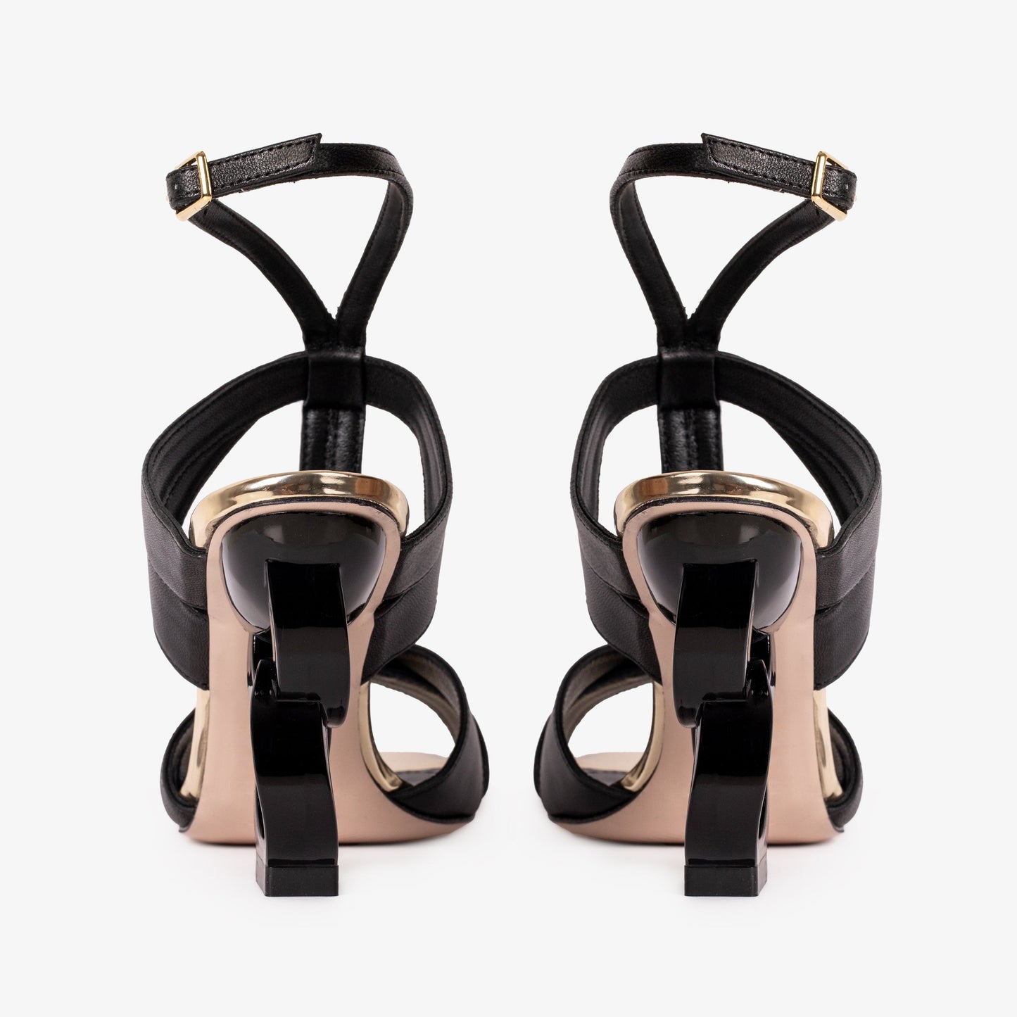 The Duffryn Black T-Strap Leather Women Sandal