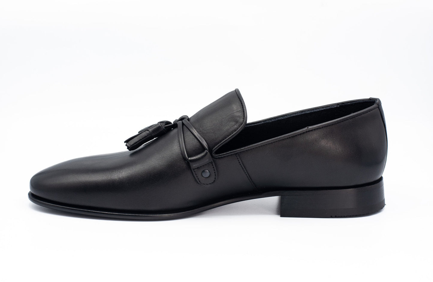 The Modica Black Leather Tassel Loafer Final Sale!