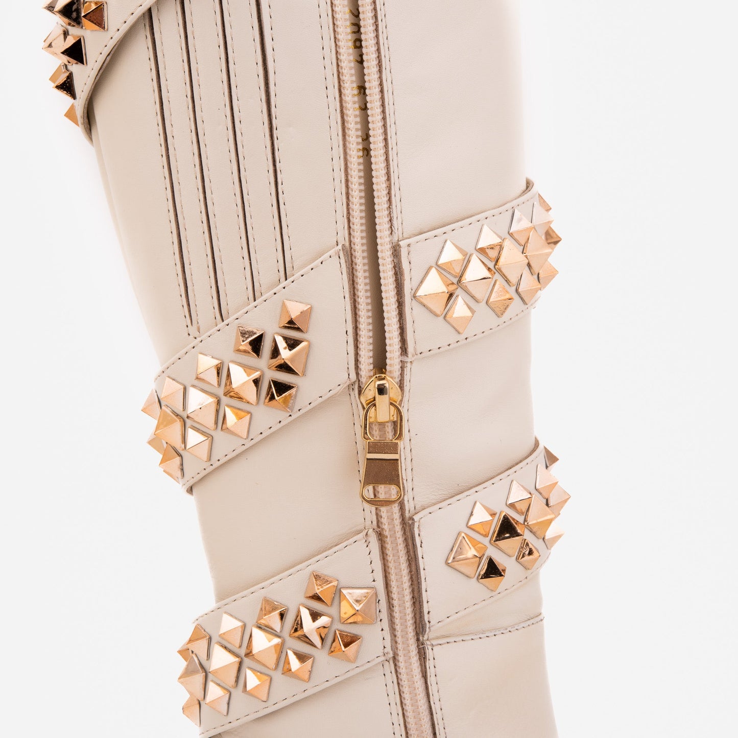 The Gladiator Cream Leather Knee High Women Boot