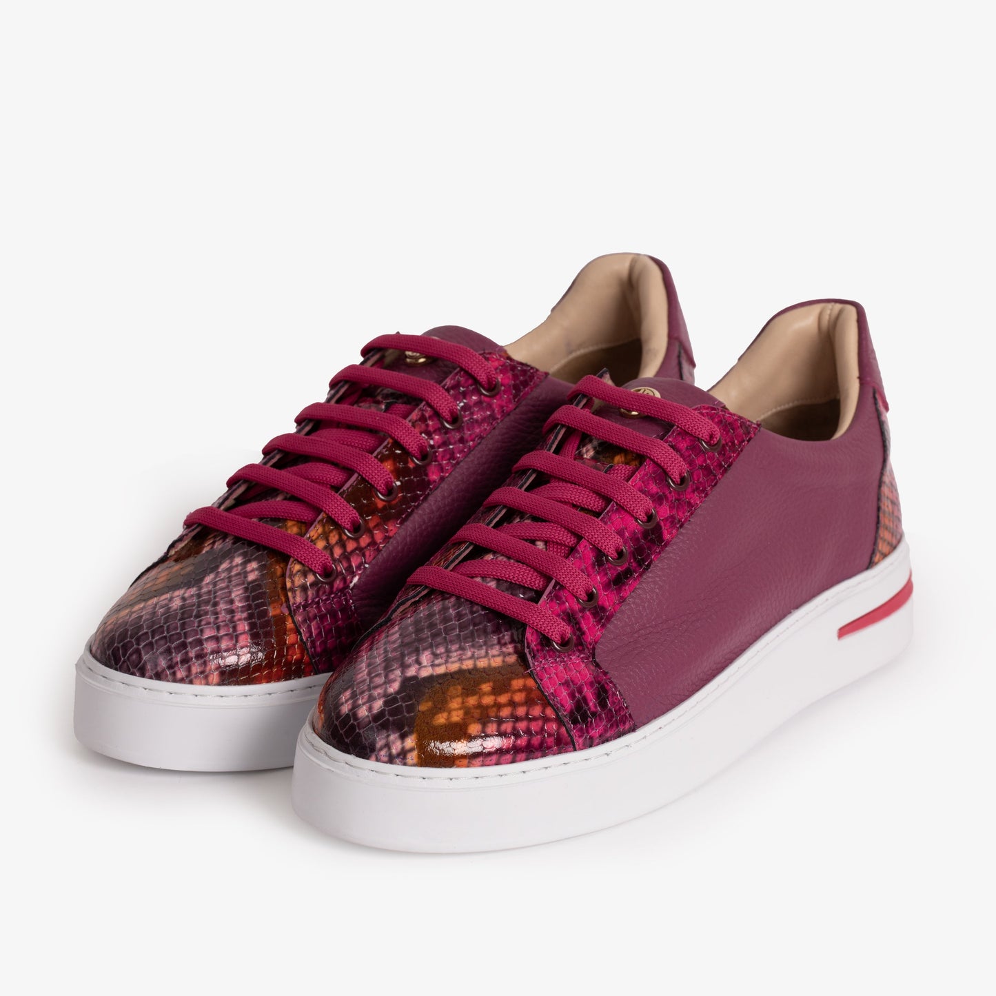 The Burano Purple & Fuchsia Leather Women Sneaker