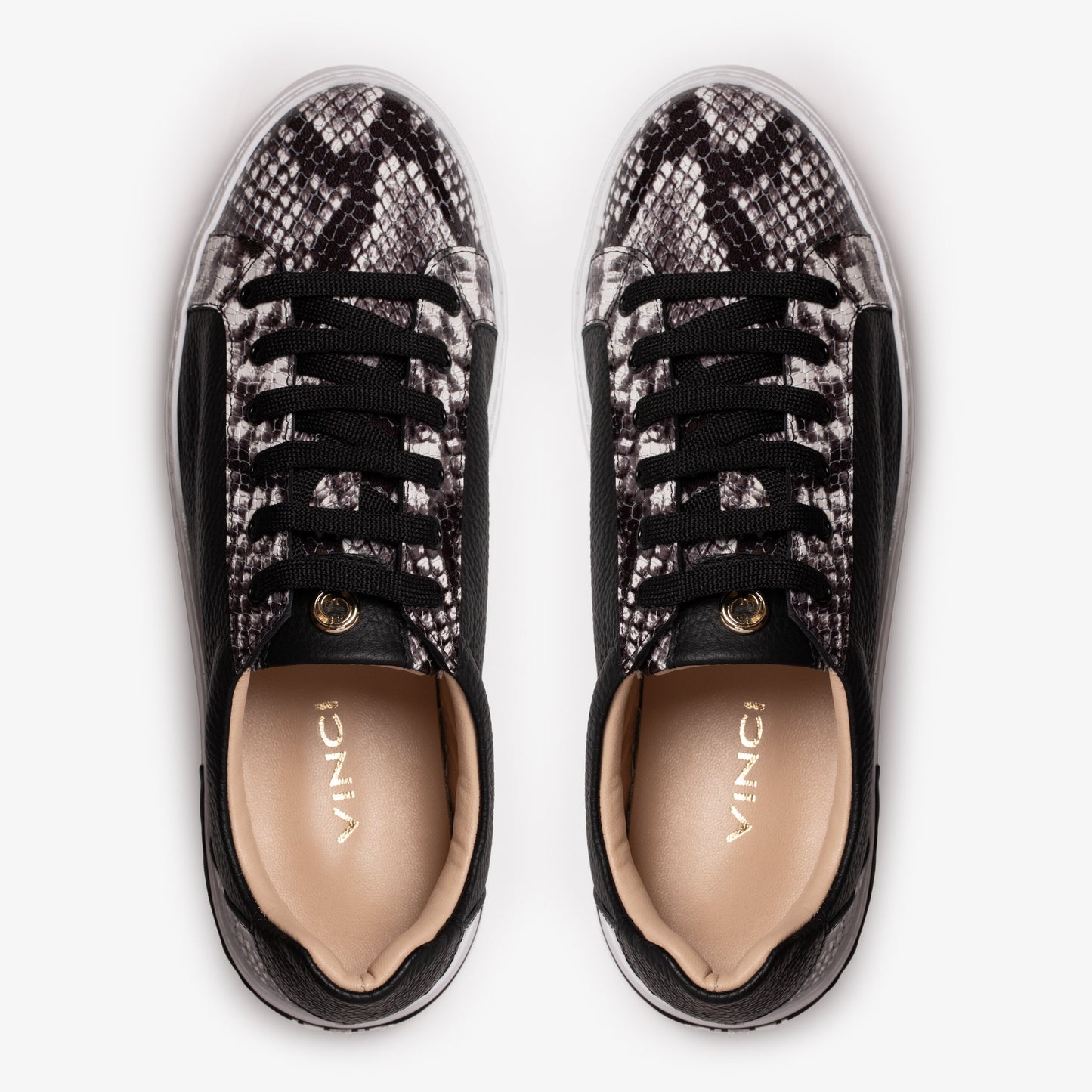 The Burano Black & White  Leather Women Sneaker