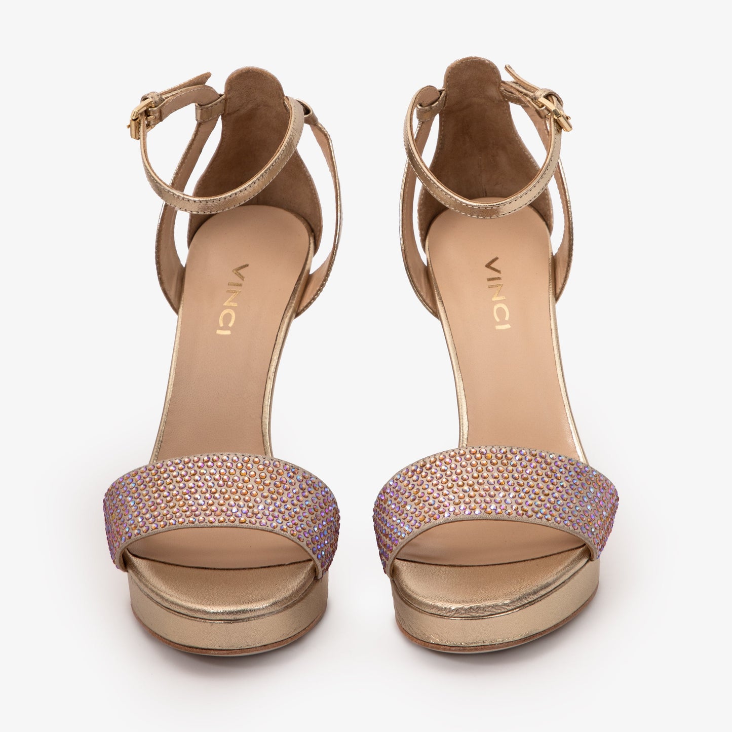 The Mars Platform Heel Gold Leather Women's Sandal