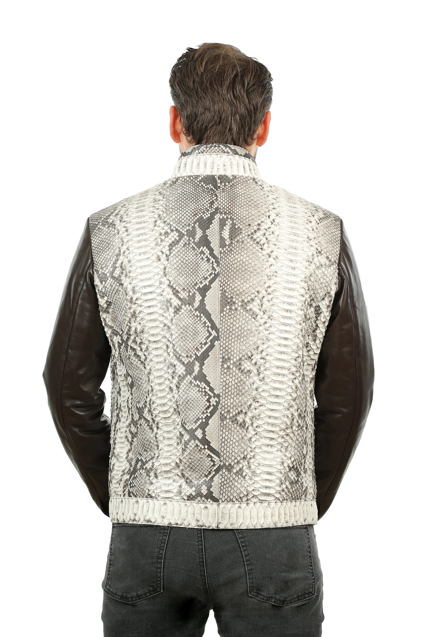 The Masten Pythn Natural Leather Men Jacket