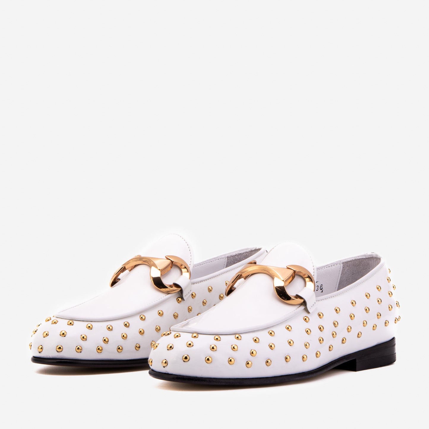 The Jupiter  Shoe White Spike Leather  Bit Dress Loafer Limited Edition Women  Shoe