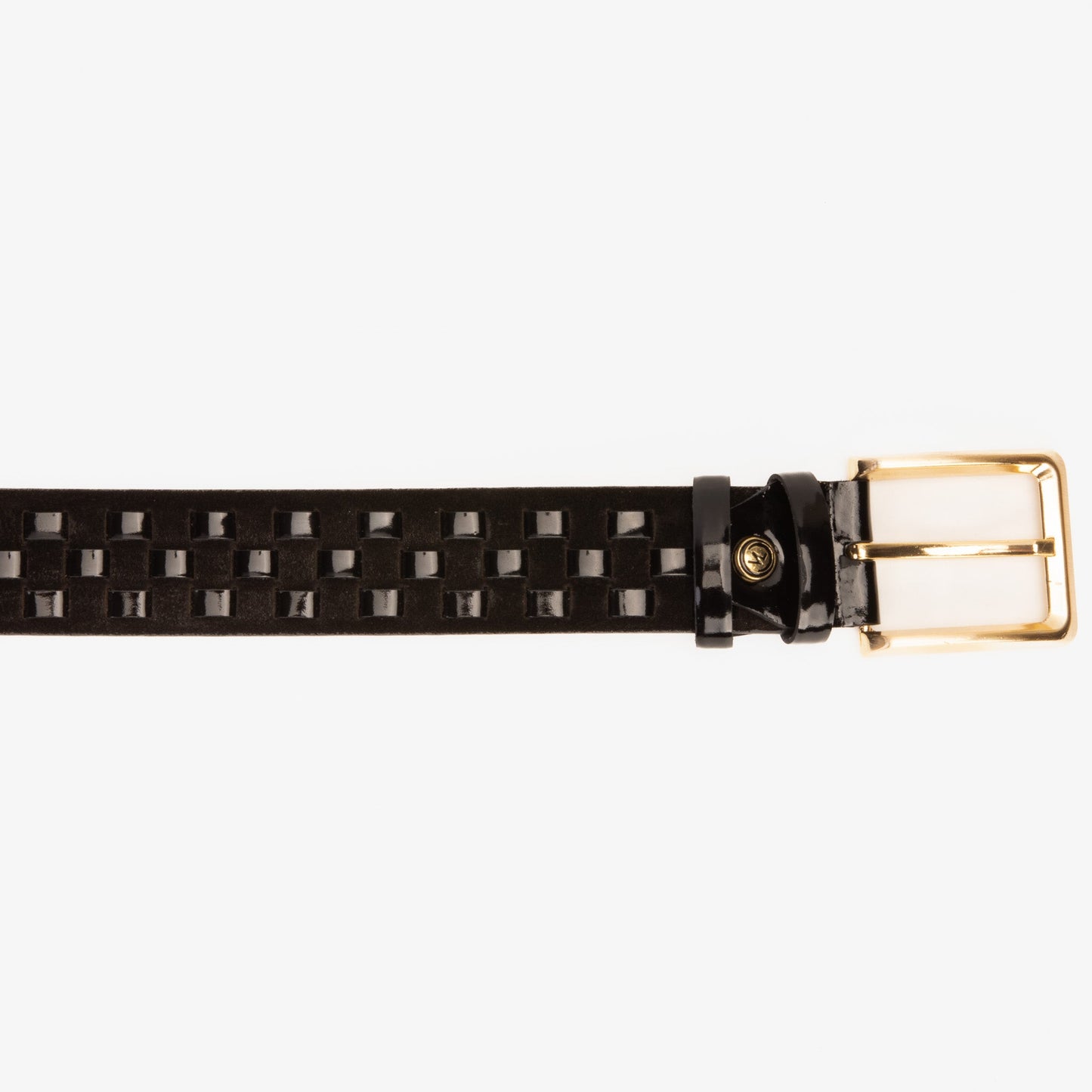 The Eugene Black & Gold Woven Leather Belt