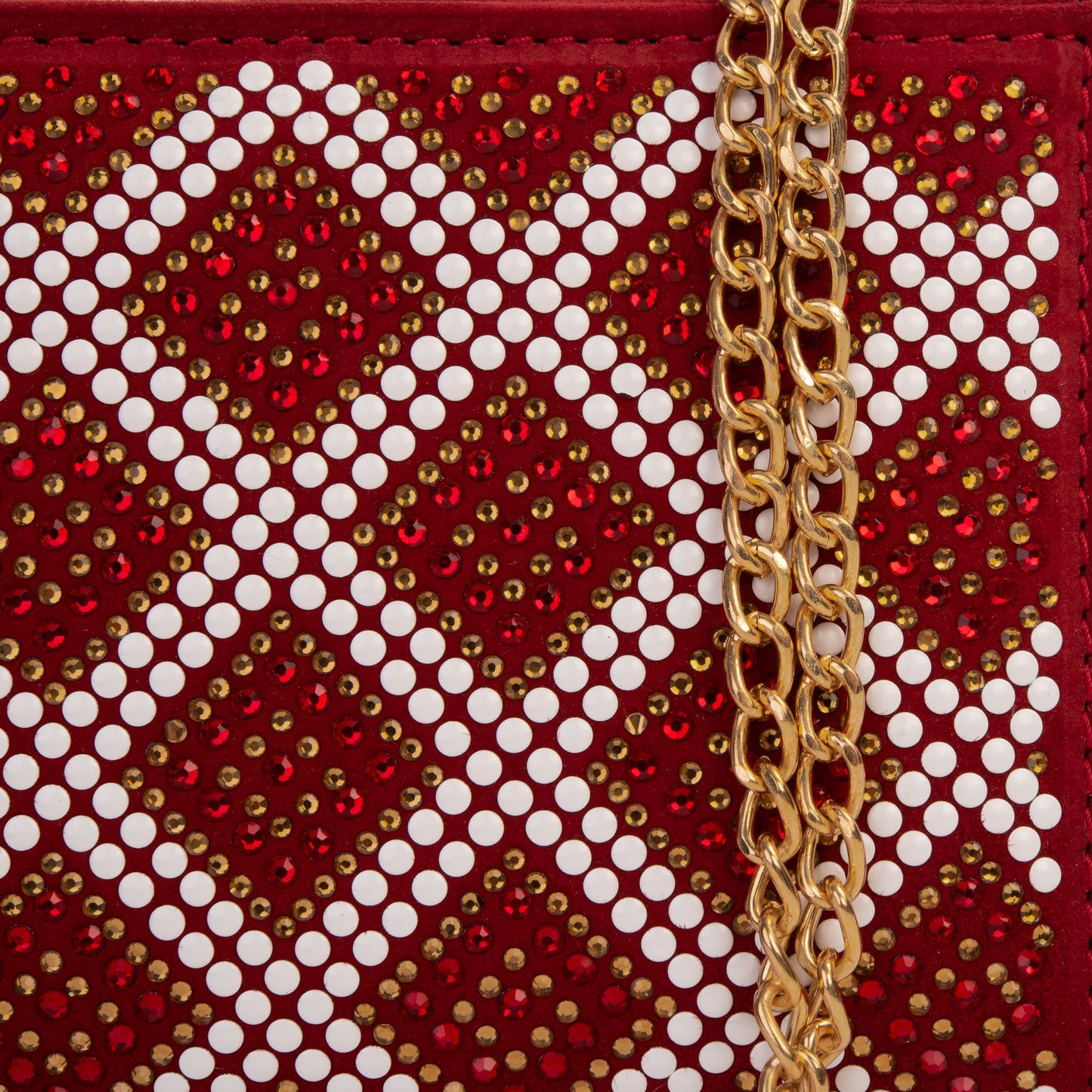 The Nampula Red Glitter Suede Leather Small Clutch