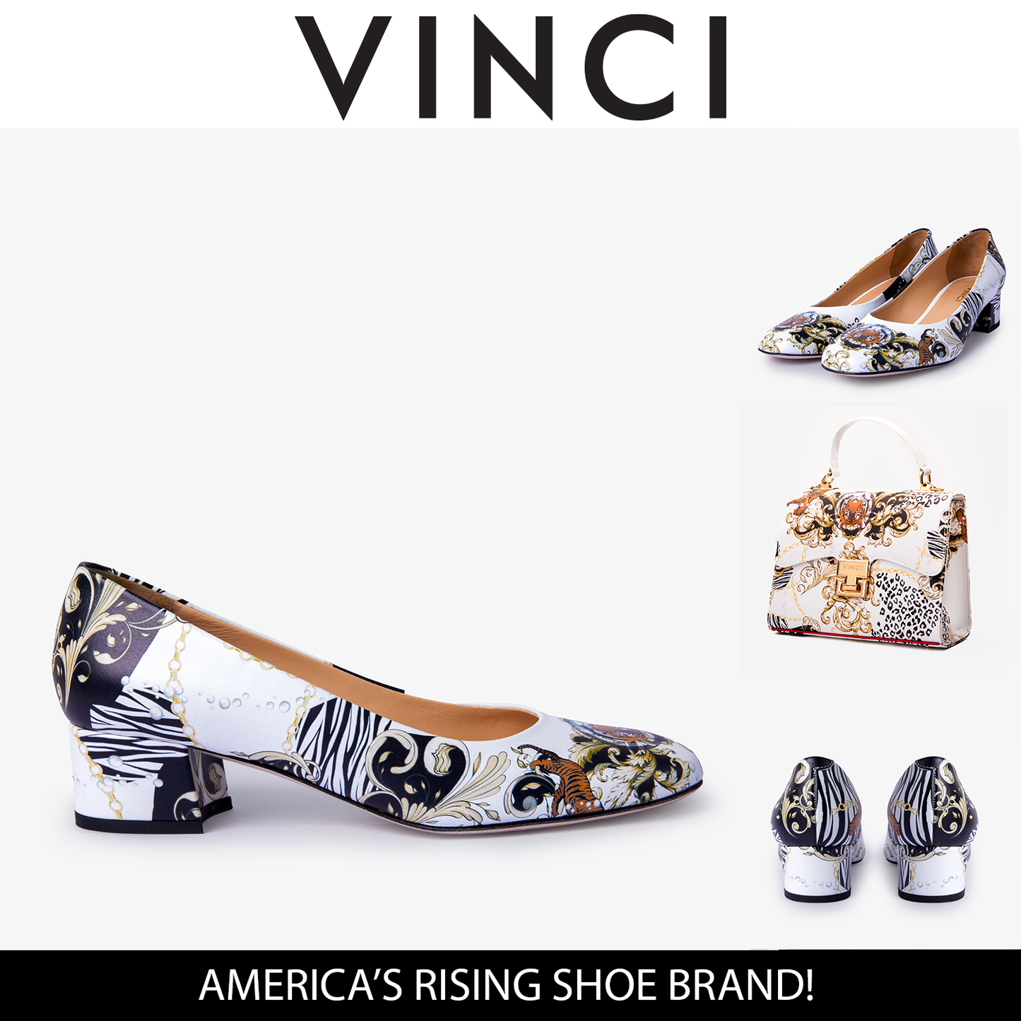 The Perugia White Leather Lower Heel Pump Women Shoe