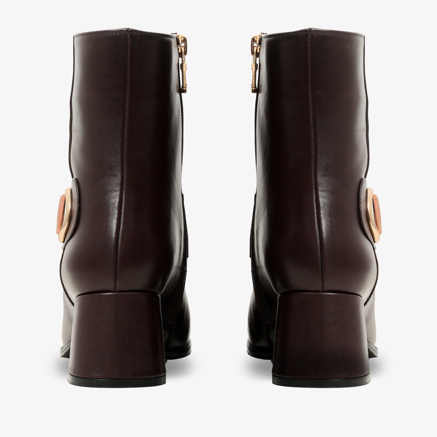 The Windsor Brown Leather Block Heel Women Boot