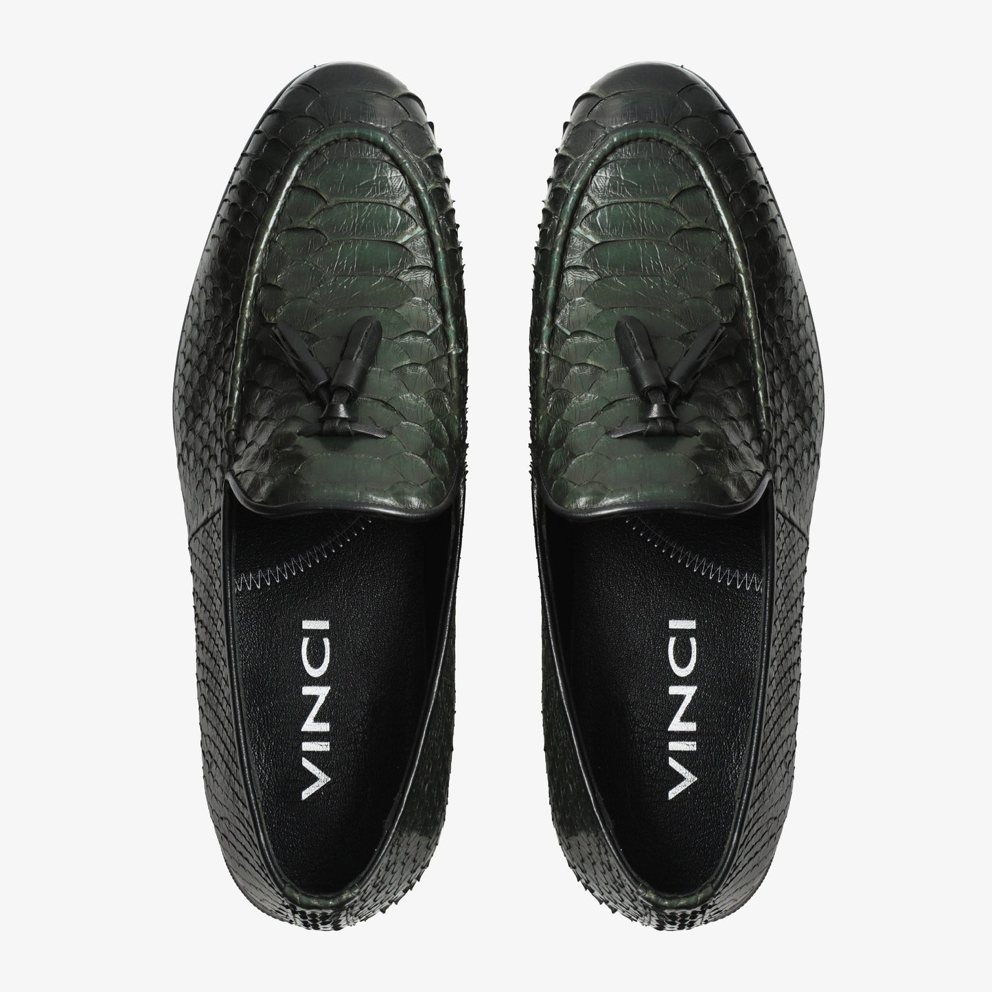 The Bethesda Green Pyhtn Skin Leather Tassel Loafer Men Shoe